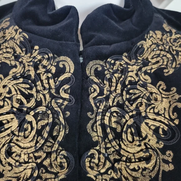 NWT Reba Silver Lining Black Velvet Blazer Size Small